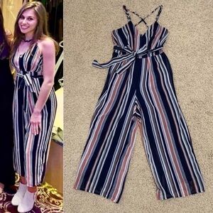 🍑 Striped Wide Leg Jumpsuit